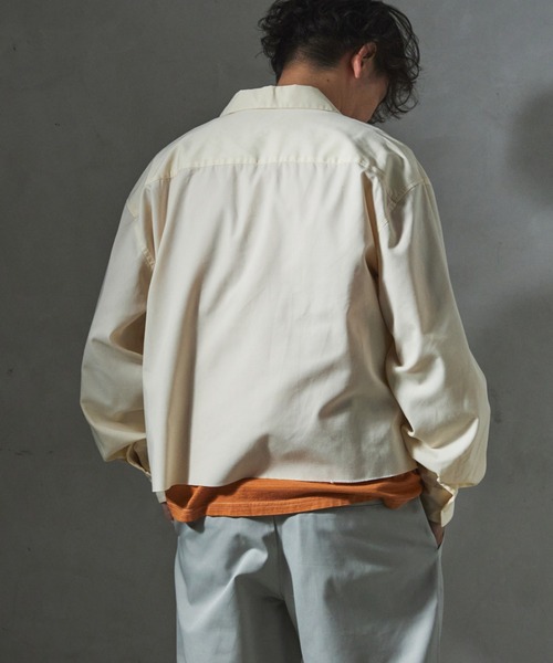 JOURNAL STANDARD relume(ジャーナルスタンダード レリューム)の「【ZOZO限定】T/C TWILL クロップドL/S(シャツ/ブラウス・メンズ・チャコール/ブラック/カーキ/アイボリー・XS/S/M/L/XL)」の10枚目の写真