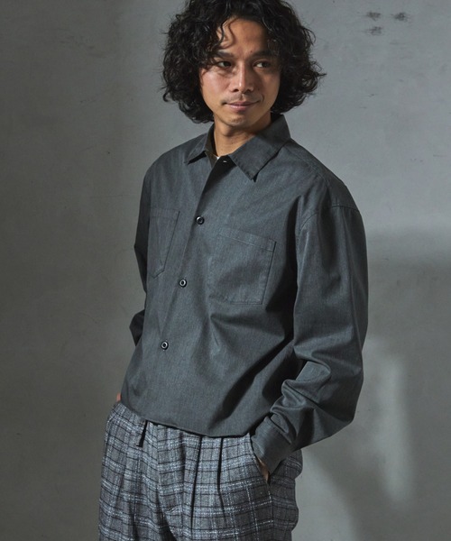 JOURNAL STANDARD relume(ジャーナルスタンダード レリューム)の「【ZOZO限定】T/C TWILL クロップドL/S(シャツ/ブラウス・メンズ・チャコール/ブラック/カーキ/アイボリー・XS/S/M/L/XL)」の16枚目の写真