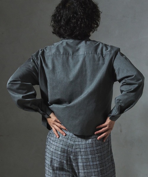 JOURNAL STANDARD relume(ジャーナルスタンダード レリューム)の「【ZOZO限定】T/C TWILL クロップドL/S(シャツ/ブラウス・メンズ・チャコール/ブラック/カーキ/アイボリー・XS/S/M/L/XL)」の17枚目の写真