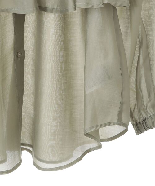 Green　Parks（グリーンパークス）の「SET2点フリルビスチェ＋シャツチュニック（シャツ/ブラウス・レディース・ブルー/チャコールグレー/ライトグリーン・FREE）」の16枚目の写真