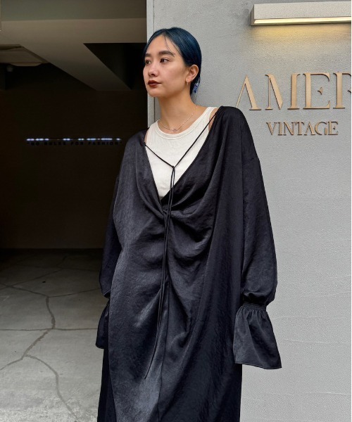 Ameri KNOT DRAPE SLOW DRESS ワンピース　ドレス セール】KNOT DRAPE SLOW DRESS（ワンピース）｜Ameri（アメリ