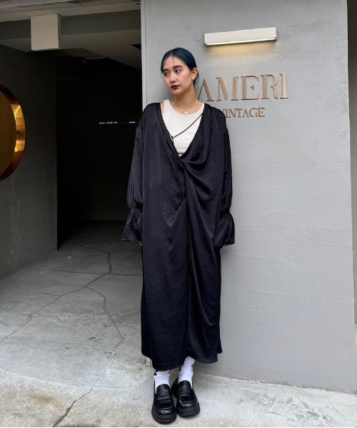 セール】KNOT DRAPE SLOW DRESS（ワンピース）｜Ameri（アメリ）の