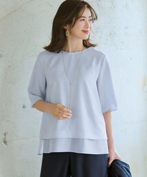 ストレッチジョーゼット シアーコンビ カットソー
