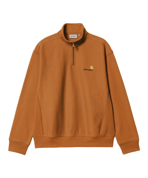 Carhartt WIP(カーハートダブリューアイピー)の「HALF ZIP AMERICAN SCRIPT SWEAT(スウェット・メンズ・キナリ/アッシュ/ダークオレンジ/ライトブルー/ブラック・MEDIUM/X-LARGE/LARGE/SMALL)」の5枚目の写真