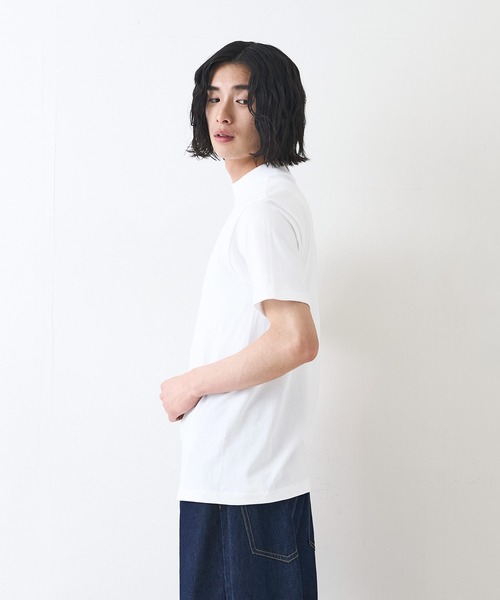 bristol モックネックTシャツ ベージュ M COTTON from the U.S.モックネックTシャツ レディース メール便