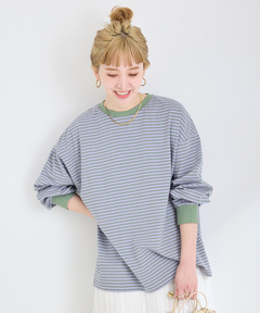 追加4》【WEB限定】ウォッシャブル / ボーダーロンTEE(Tシャツ 追加4》【WEB限定】ウォッシャブル / ボーダーロンTEE(Tシャツ