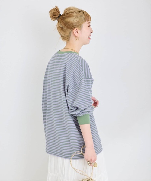 B.C STOCK(ベーセーストック)の「《追加2》【WEB限定】ボーダーロンTEE(Tシャツ/カットソー・レディース・パープル・FREE)」の17枚目の写真