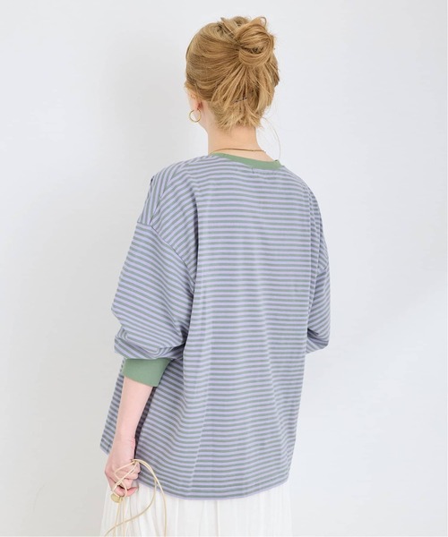B.C STOCK(ベーセーストック)の「《追加2》【WEB限定】ボーダーロンTEE(Tシャツ/カットソー・レディース・パープル・FREE)」の18枚目の写真