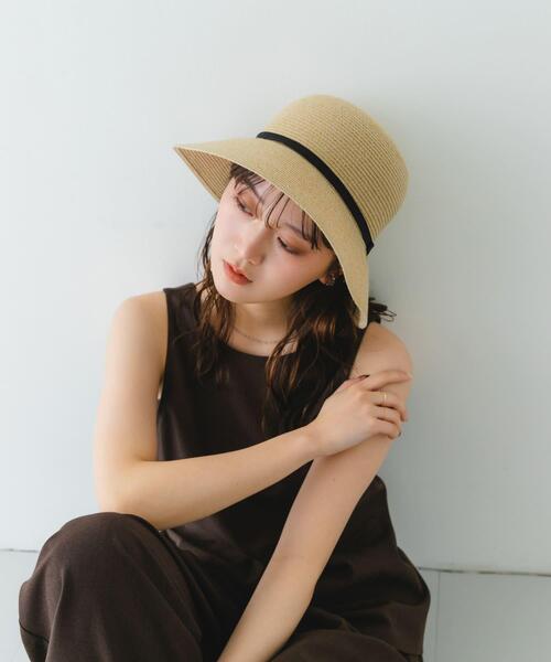 RODE SKO(ロデスコ)の「洗えるたためるリボンハット(ハット・レディース・ナチュラル/モカ・FREE)」の6枚目の写真