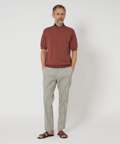 SOVEREIGN（ソブリン）の「＜SOVEREIGN＞ ストライプ 1プリーツ ハーフギャザー イージーパンツ（その他パンツ・メンズ・ロイヤルブルー/グレー・46/50/48）」の13枚目の写真