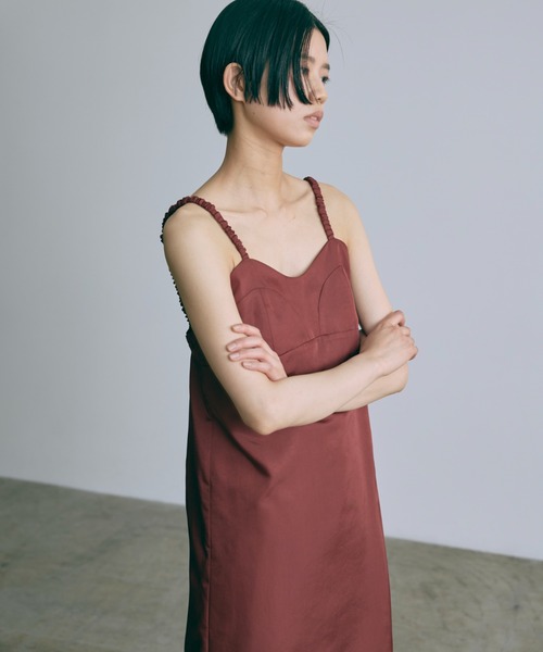 EN NEUME(エンノイム)の「Vintage Satin Mini Cami Dress(ワンピース・レディース・ミント/レッド/アイボリー・FREE)」の1枚目の写真