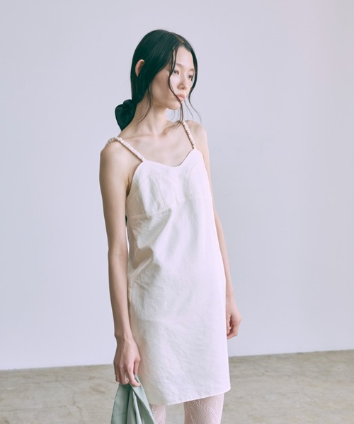 EN NEUME(エンノイム)の「Vintage Satin Mini Cami Dress(ワンピース・レディース・ミント/レッド/アイボリー・FREE)」の2枚目の写真