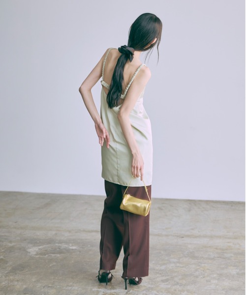 EN NEUME(エンノイム)の「Vintage Satin Mini Cami Dress(ワンピース・レディース・ミント/レッド/アイボリー・FREE)」の18枚目の写真