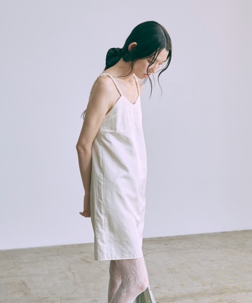 EN NEUME(エンノイム)の「Vintage Satin Mini Cami Dress(ワンピース・レディース・ミント/レッド/アイボリー・FREE)」の8枚目の写真