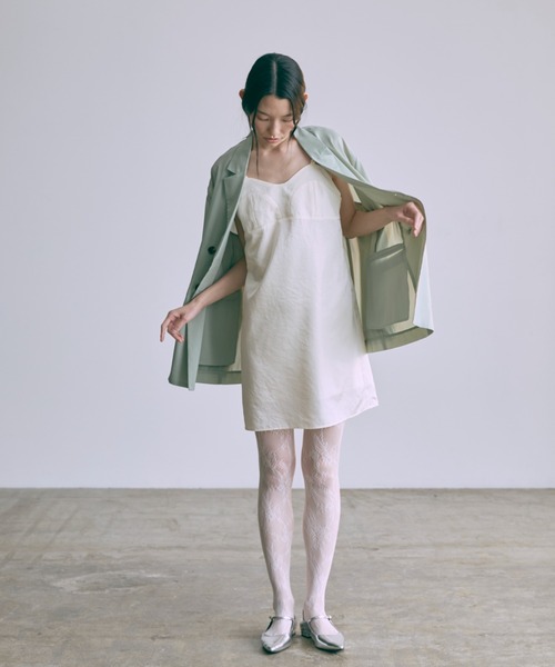 EN NEUME(エンノイム)の「Vintage Satin Mini Cami Dress(ワンピース・レディース・ミント/レッド/アイボリー・FREE)」の19枚目の写真
