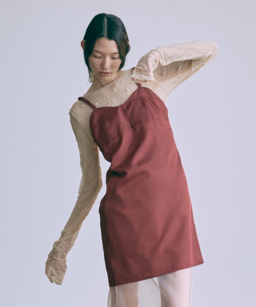 EN NEUME(エンノイム)の「Vintage Satin Mini Cami Dress(ワンピース・レディース・ミント/レッド/アイボリー・FREE)」の11枚目の写真