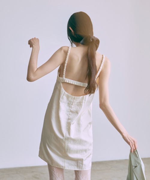 EN NEUME(エンノイム)の「Vintage Satin Mini Cami Dress(ワンピース・レディース・ミント/レッド/アイボリー・FREE)」の9枚目の写真