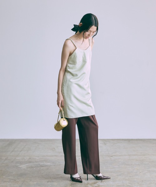 EN NEUME(エンノイム)の「Vintage Satin Mini Cami Dress(ワンピース・レディース・ミント/レッド/アイボリー・FREE)」の16枚目の写真