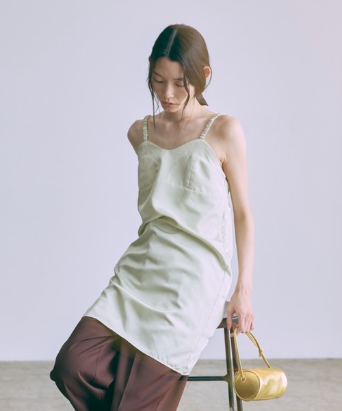 EN NEUME(エンノイム)の「Vintage Satin Mini Cami Dress(ワンピース・レディース・ミント/レッド/アイボリー・FREE)」の6枚目の写真