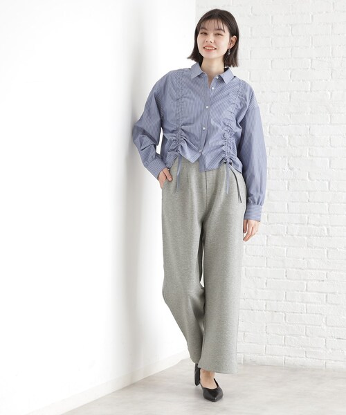 THE SHOP TK （ザ ショップ ティーケー ）の「スウェットワイドパンツ【洗える】（その他パンツ・レディース・チャコールグレー/ナチュラル・12/13）」の17枚目の写真