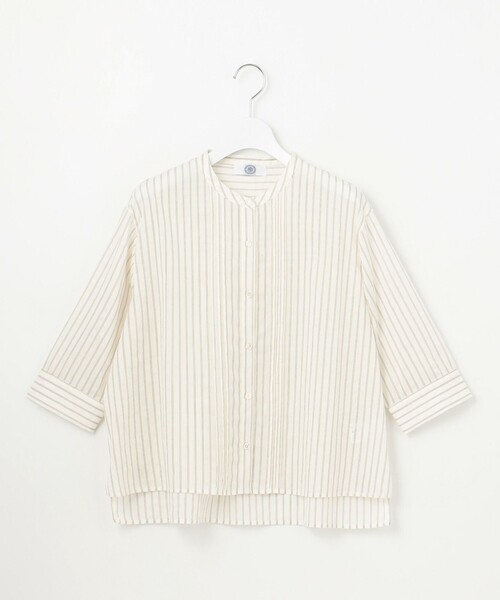 J.PRESS(ジェイプレス)の「【洗える】シアーピンストライプ ブラウスライク カットソー(Tシャツ/カットソー・レディース・ダークブラウン系1/イエロー系1/サックスブルー系1・MEDIUM/LARGE)」の10枚目の写真
