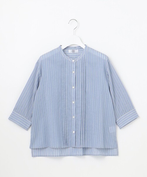 J.PRESS(ジェイプレス)の「【洗える】シアーピンストライプ ブラウスライク カットソー(Tシャツ/カットソー・レディース・ダークブラウン系1/イエロー系1/サックスブルー系1・MEDIUM/LARGE)」の12枚目の写真