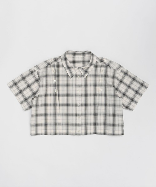 【完売商品・新品未使用】メゾンスペシャル　ボタンスリットショートシャツ Button Slit Short Shirt/ボタンスリットショートシャツ【MAISON