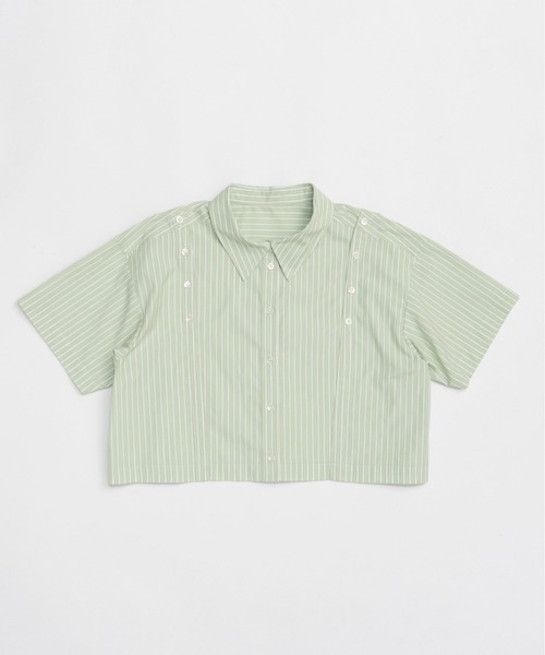 Button Slit Short Shirt/ボタンスリットショートシャツ【MAISON
