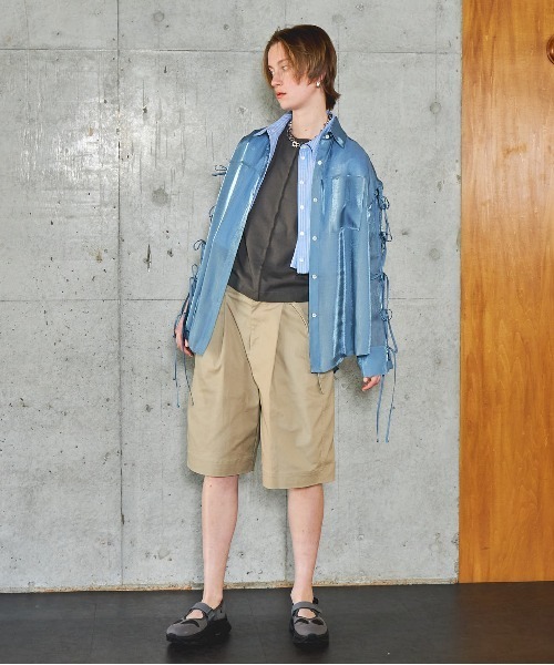 【完売商品・新品未使用】メゾンスペシャル　ボタンスリットショートシャツ Button Slit Short Shirt/ボタンスリットショートシャツ【MAISON