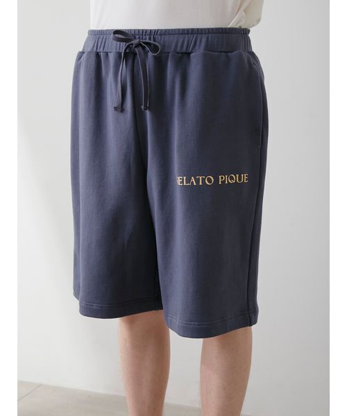 大人気!! gelato pique シンプル ロゴ 裏毛ハーフパンツ セール】【UNISEX】裏毛ハーフパンツ(ルームウェア/パジャマ