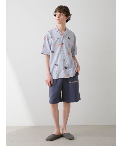大人気!! gelato pique シンプル ロゴ 裏毛ハーフパンツ セール】【UNISEX】裏毛ハーフパンツ（ルームウェア/パジャマ