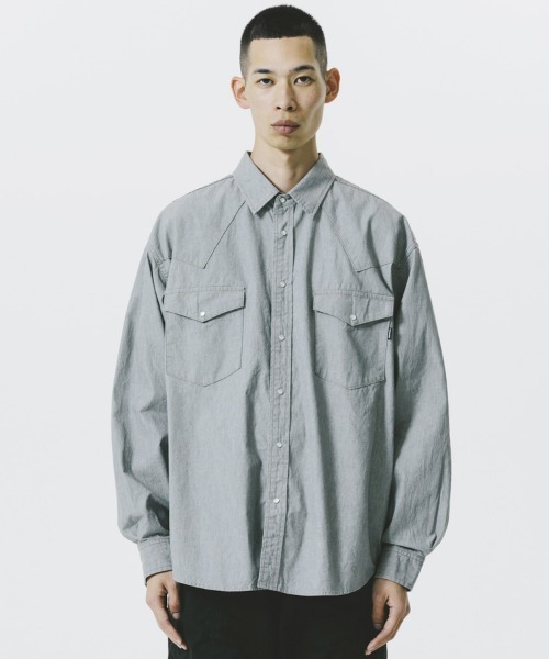 STYLISE（スタイライズ）の「【ROTTWEILER / ロットワイラー】R9 GRAY DENIM SHIRT / グレー [RW25S0201]（シャツ/ブラウス・メンズ・グレー・L/M）」の2枚目の写真