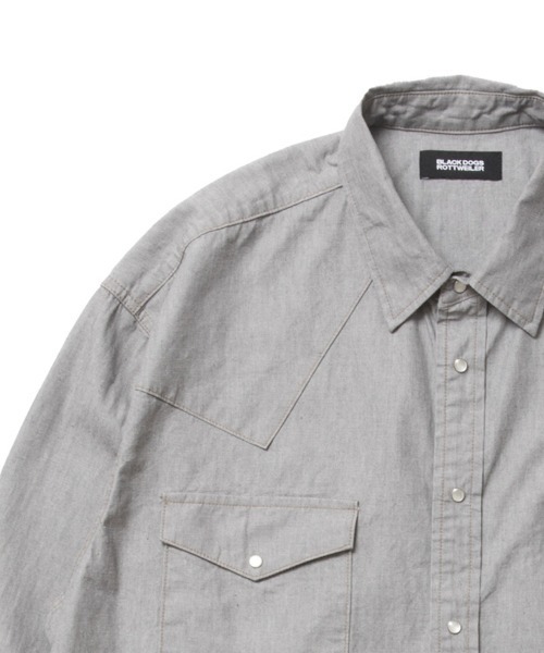 STYLISE（スタイライズ）の「【ROTTWEILER / ロットワイラー】R9 GRAY DENIM SHIRT / グレー [RW25S0201]（シャツ/ブラウス・メンズ・グレー・L/M）」の6枚目の写真