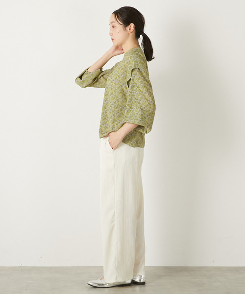MELROSE claire(メルローズ クレール)の「【ふくれ地柄カットストレートパンツ】(その他パンツ・レディース・ブラック/アイボリー/イエロー・FREE)」の22枚目の写真