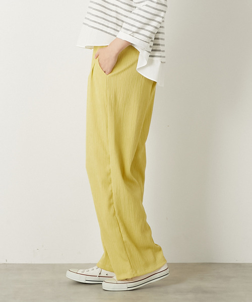 MELROSE claire(メルローズ クレール)の「【ふくれ地柄カットストレートパンツ】(その他パンツ・レディース・ブラック/アイボリー/イエロー・FREE)」の18枚目の写真