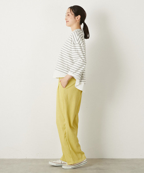 MELROSE claire(メルローズ クレール)の「【ふくれ地柄カットストレートパンツ】(その他パンツ・レディース・ブラック/アイボリー/イエロー・FREE)」の11枚目の写真