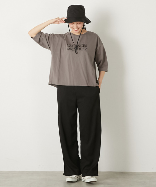 MELROSE claire(メルローズ クレール)の「【ふくれ地柄カットストレートパンツ】(その他パンツ・レディース・ブラック/アイボリー/イエロー・FREE)」の6枚目の写真