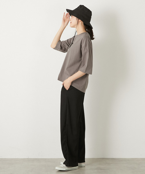 MELROSE claire(メルローズ クレール)の「【ふくれ地柄カットストレートパンツ】(その他パンツ・レディース・ブラック/アイボリー/イエロー・FREE)」の7枚目の写真