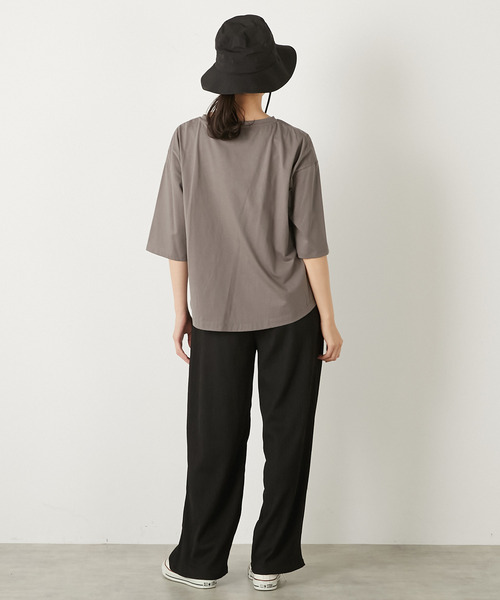 【新品未使用】MELROSE claire  グレー　ワイドパンツ サラッと落ち感☆リラックス感ある履き心地が魅力の2タック