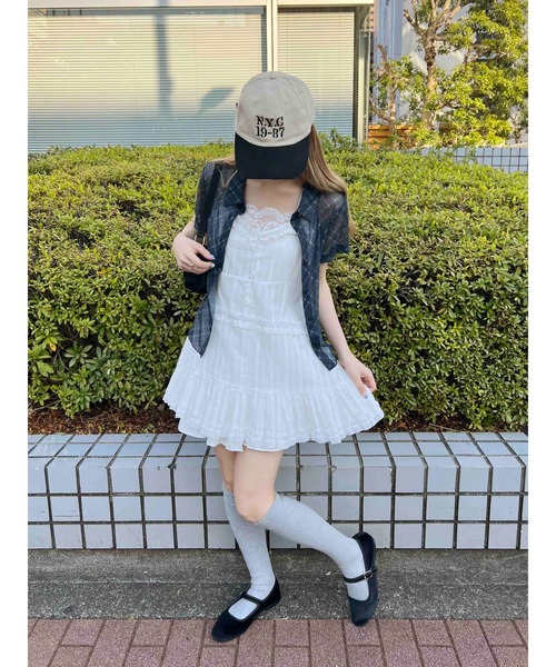 WC（ダブル シー）の「フリルデザインミニワンピース（ワンピース・レディース・ホワイト/ブラック・FREE）」の10枚目の写真