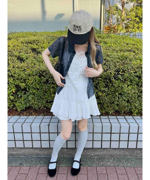 WC（ダブル シー）の「フリルデザインミニワンピース（ワンピース・レディース・ホワイト/ブラック・FREE）」の11枚目の写真