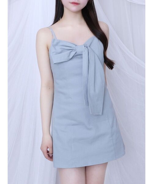 EATME(イートミー)の「ストーンストラップリボンワンピース(ワンピース・レディース・ピンク/ブラック/アイボリー/ブルー・MEDIUM/SMALL)」の4枚目の写真