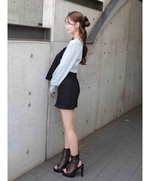 EATME(イートミー)の「ストーンストラップリボンワンピース(ワンピース・レディース・ピンク/ブラック/アイボリー/ブルー・MEDIUM/SMALL)」の6枚目の写真