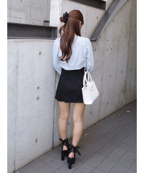 EATME(イートミー)の「ストーンストラップリボンワンピース(ワンピース・レディース・ピンク/ブラック/アイボリー/ブルー・MEDIUM/SMALL)」の7枚目の写真