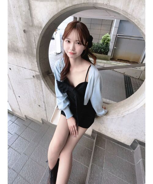 EATME(イートミー)の「ストーンストラップリボンワンピース(ワンピース・レディース・ピンク/ブラック/アイボリー/ブルー・MEDIUM/SMALL)」の11枚目の写真