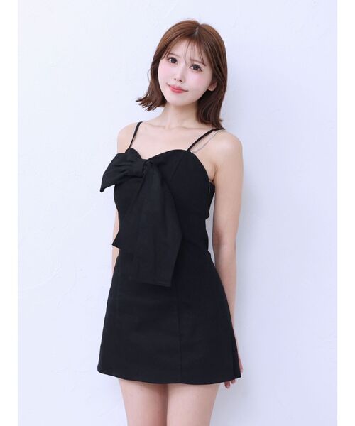 EATME(イートミー)の「ストーンストラップリボンワンピース(ワンピース・レディース・ピンク/ブラック/アイボリー/ブルー・MEDIUM/SMALL)」の18枚目の写真