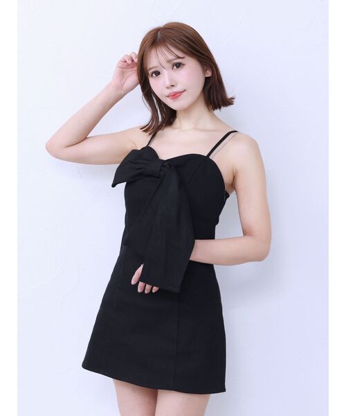 EATME(イートミー)の「ストーンストラップリボンワンピース(ワンピース・レディース・ピンク/ブラック/アイボリー/ブルー・MEDIUM/SMALL)」の19枚目の写真