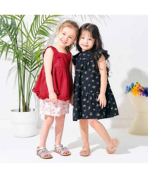 apres les cours（アプレレクール）の「【リンク/ジュニア対応】フラワーブーケワンピース＿アプレレクールマシェリ（ワンピース・キッズ・ブラック/アイボリー・80/90/100/110/120/130/140）」の7枚目の写真