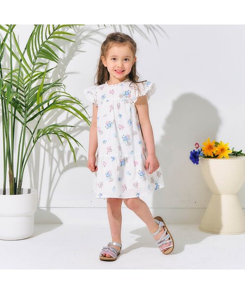 apres les cours（アプレレクール）の「【リンク/ジュニア対応】フラワーブーケワンピース＿アプレレクールマシェリ（ワンピース・キッズ・ブラック/アイボリー・80/90/100/110/120/130/140）」の5枚目の写真