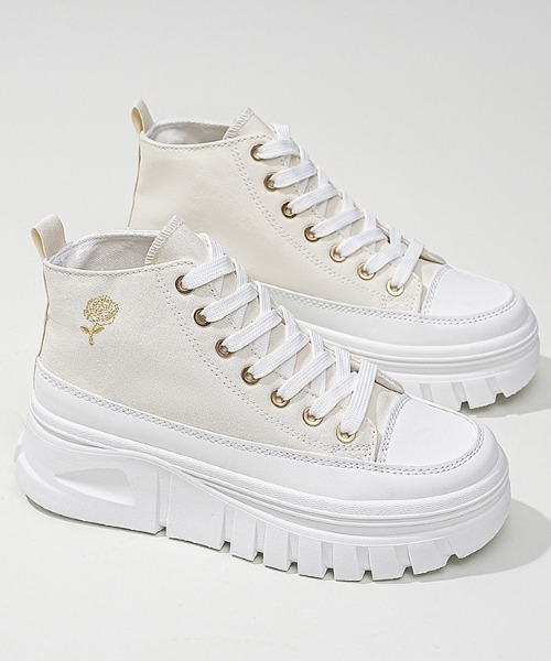 paravion(パラビオン)の「厚底シューズ(スニーカー・レディース・ホワイト/ブラック/ピンク・S/M/L)」の6枚目の写真